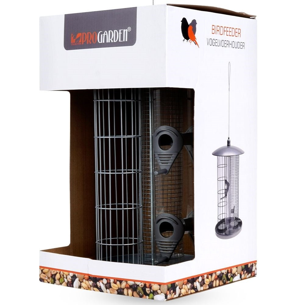 Triple bird feeder for seeds, tallow balls and feed
