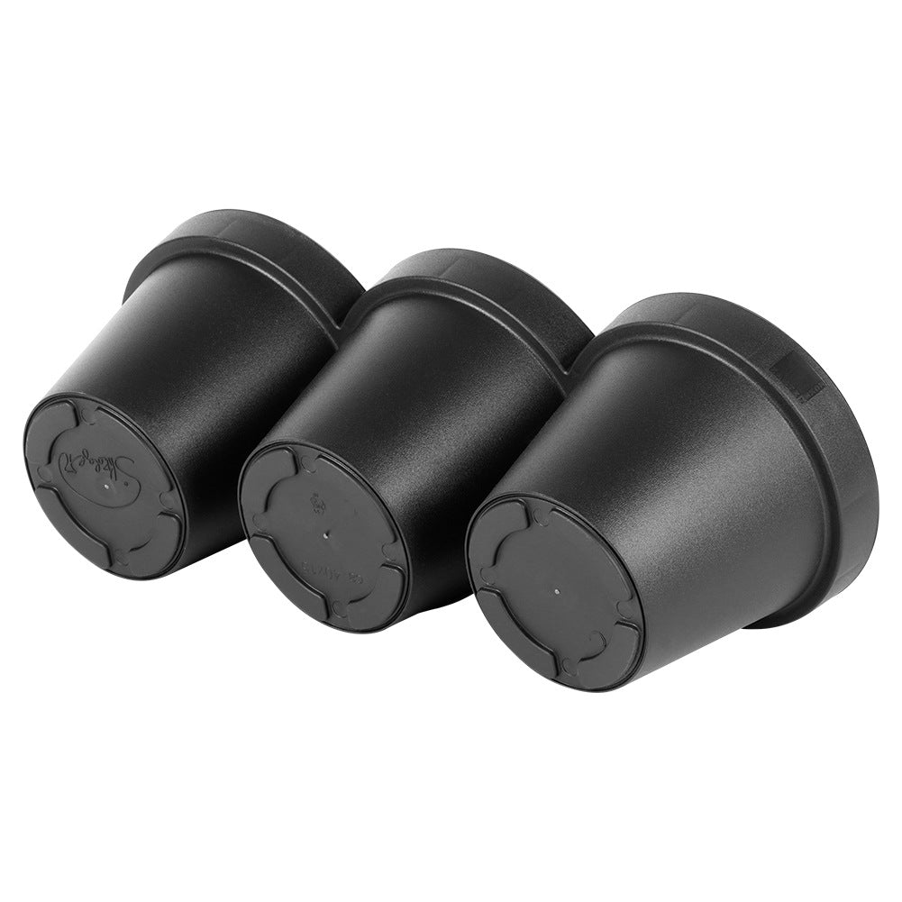 Triple plastic garden pot, black, 39.5 cm