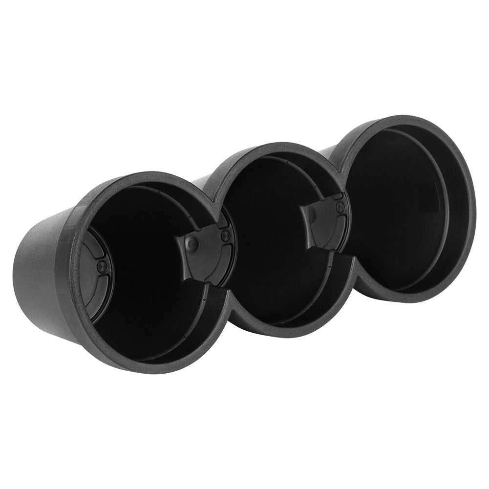 Triple plastic garden pot, black, 39.5 cm