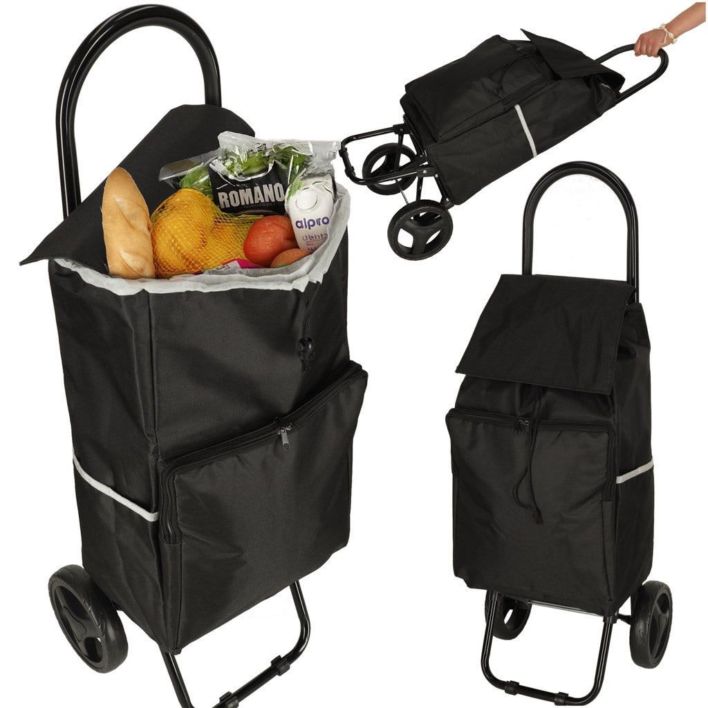 Trolley shopping bag on wheels 100cm grey
