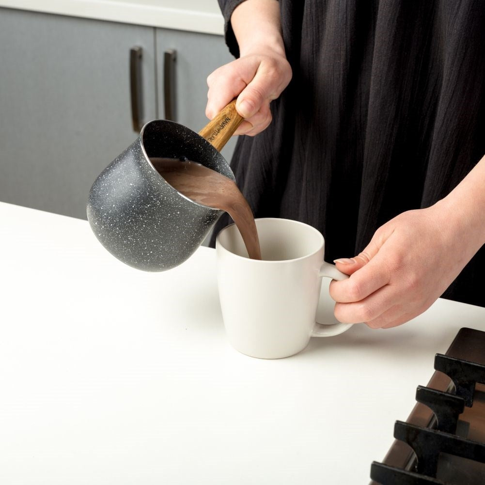 Turkish Coffee Pot: Aluminium, Non-stick Granite, Comfortable Handle