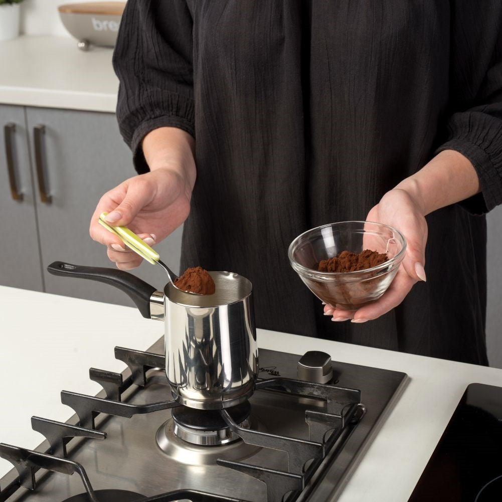 Turkish Coffee Pot: Stainless Steel & Heat Resistant Handle