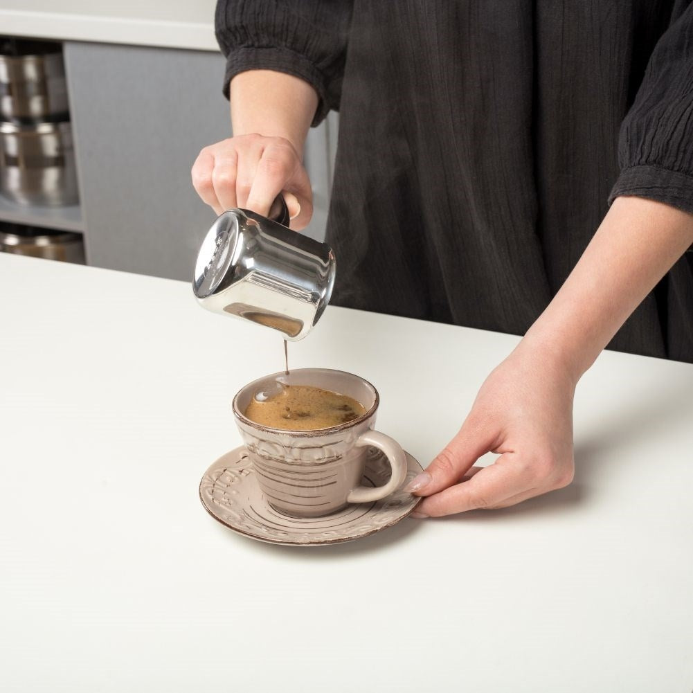 Turkish Coffee Pot in Stainless Steel with Heat Resistant Handle