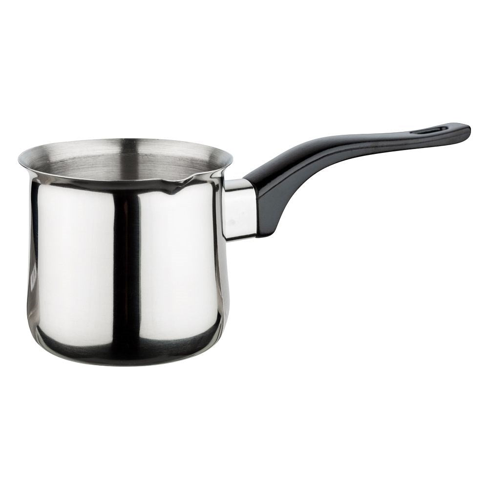 Turkish coffee pot in stainless steel with cool handle