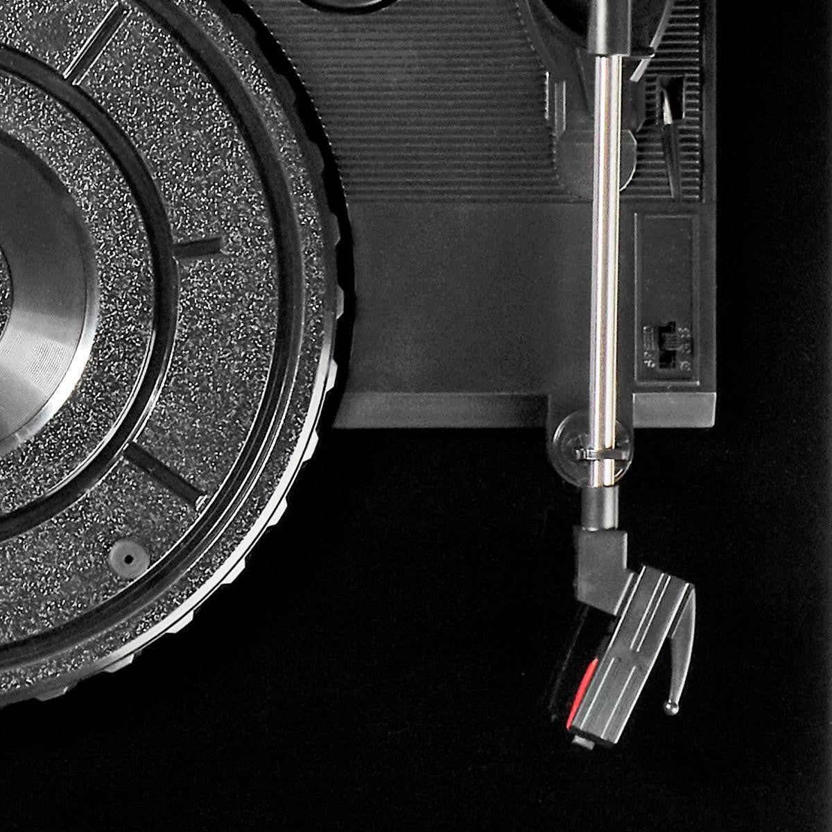 Turntable | 33 / 45 / 78 rpm | Belt Drive | 1x Stereo RCA | Bluetooth® | 18 W | Built-in (pre) amplifier | MP3 conversion | ABS / MDF | Black