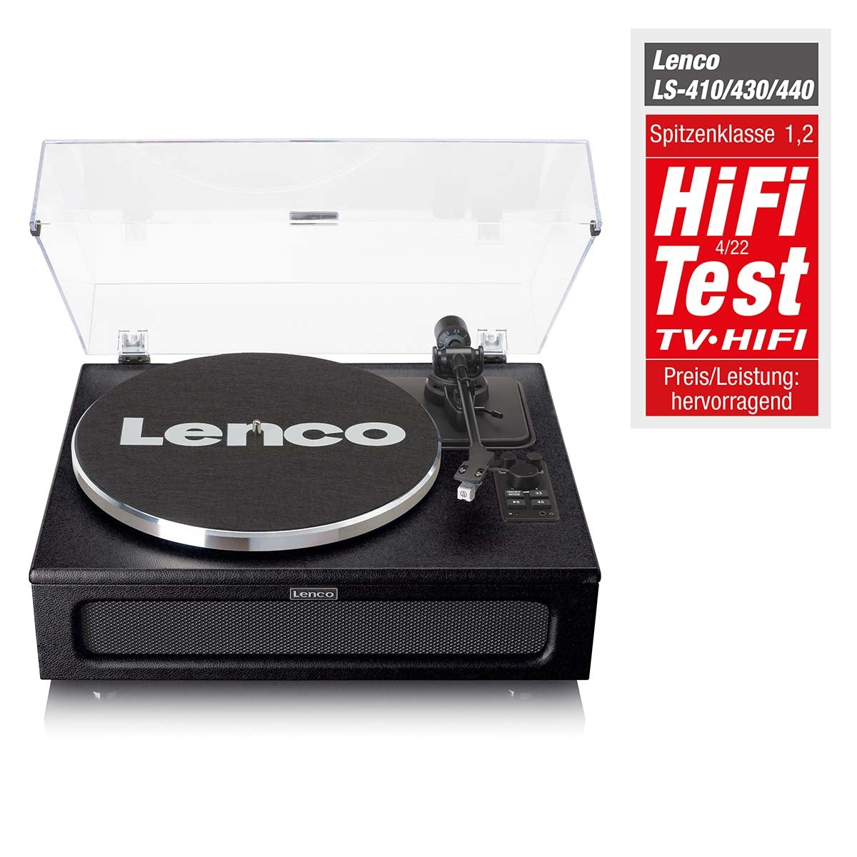 Turntable with 4 speakers built-in and Bluetooth® reception Black