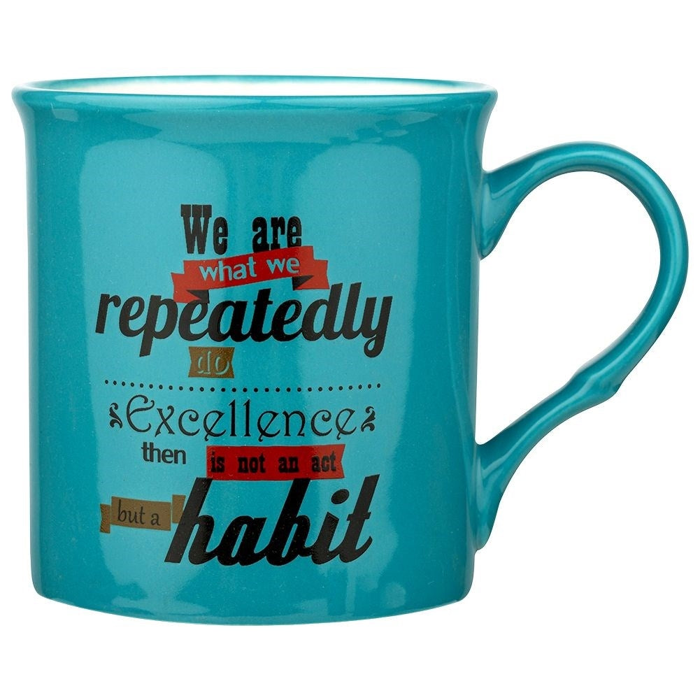 Turquoise Porcelain Mugs: Inspirational Quotes, Dishwasher Safe