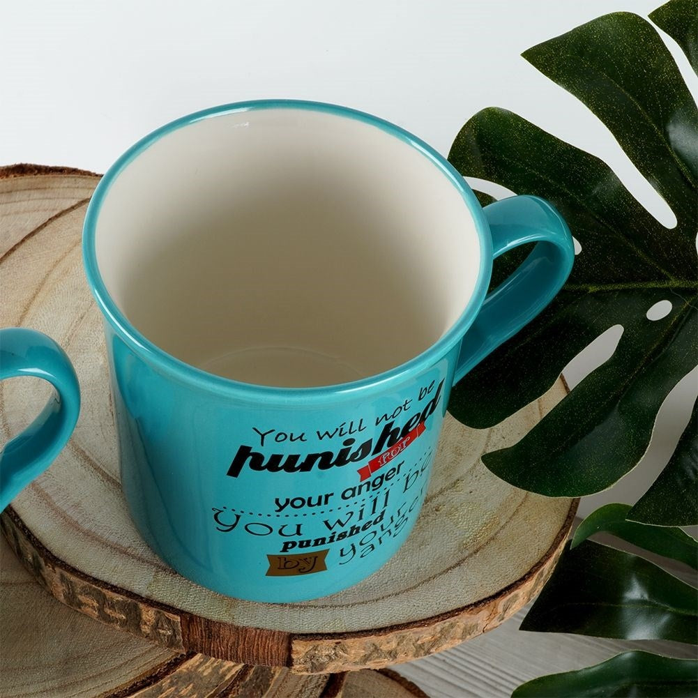 Turquoise Porcelain Mugs: Inspirational Quotes, Dishwasher Safe