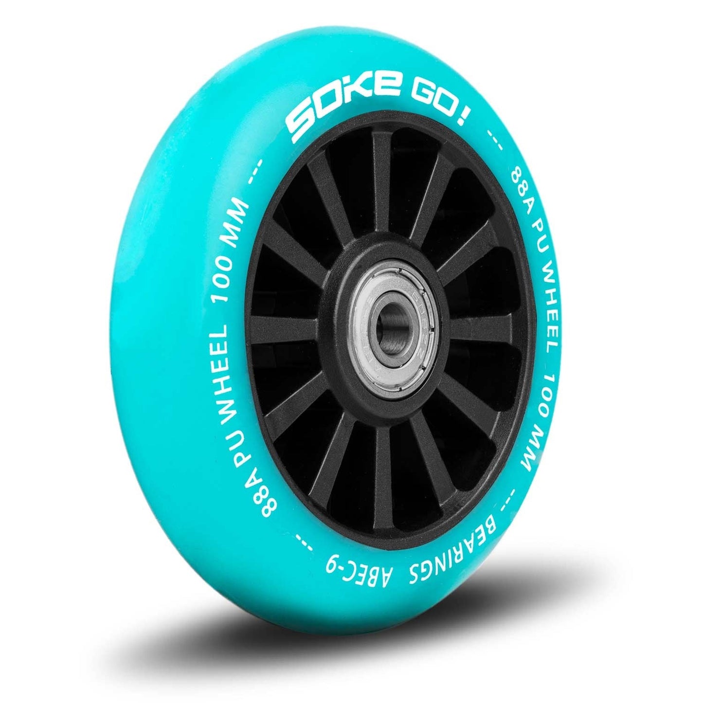 Turquoise wheels for scooter 100 mm, 2-pack