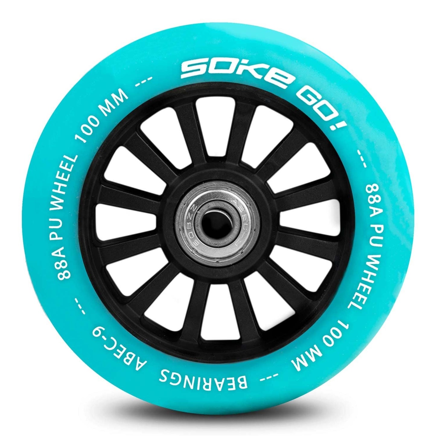 Turquoise wheels for scooter 100 mm, 2-pack