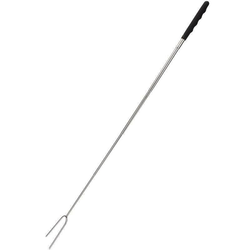 Twin-tip telescopic barbecue stick for campfires
