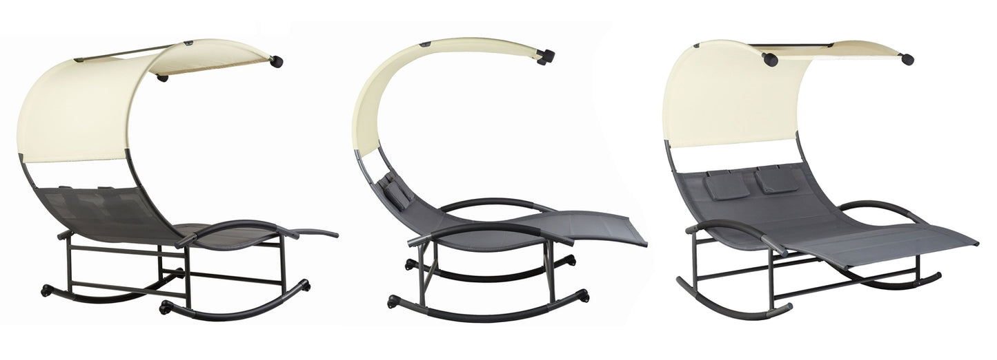 Two-Person Rocking Lounger with Canopy + Cushions MultiGarden
