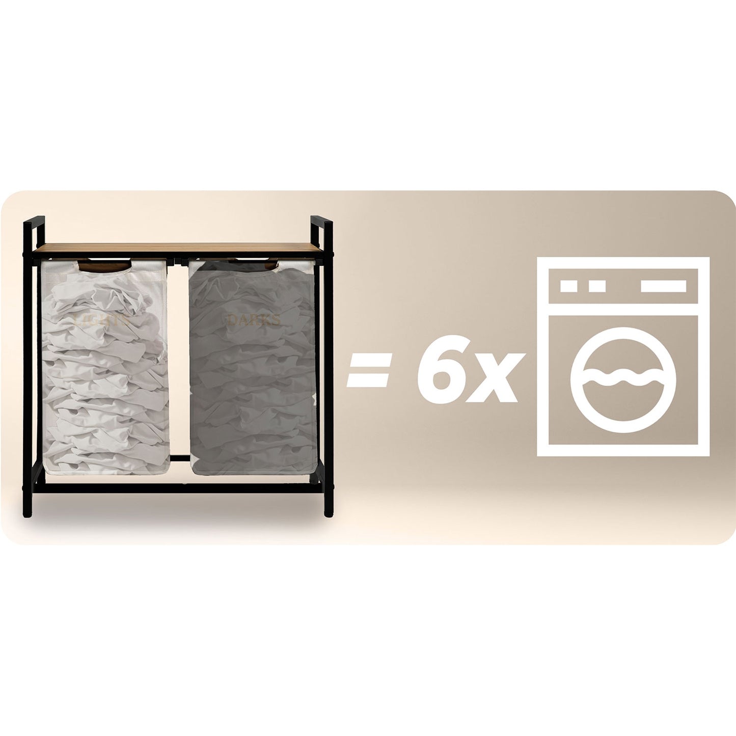 Two-chamber laundry basket on a 80 l frame Massido