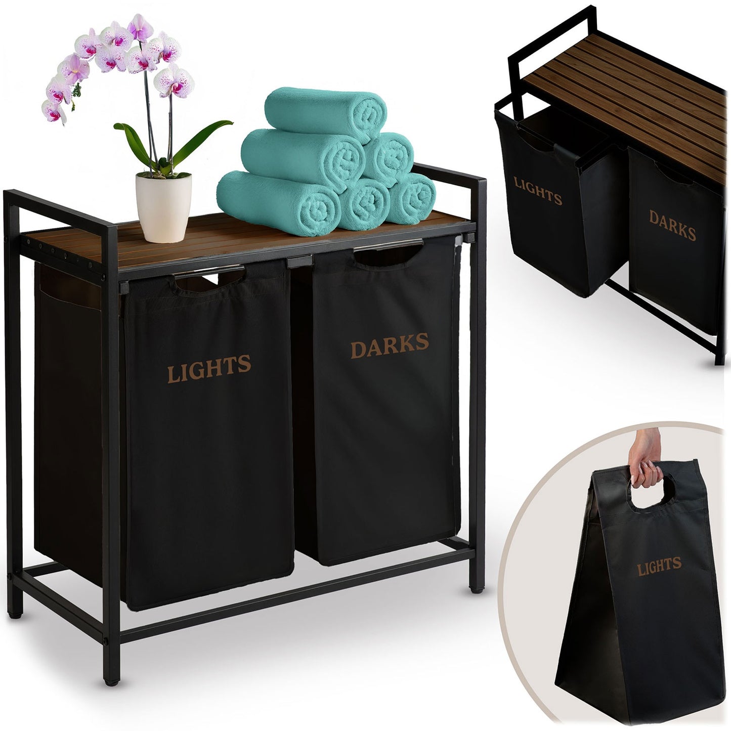 Two-chamber laundry basket on a 80 l frame Massido