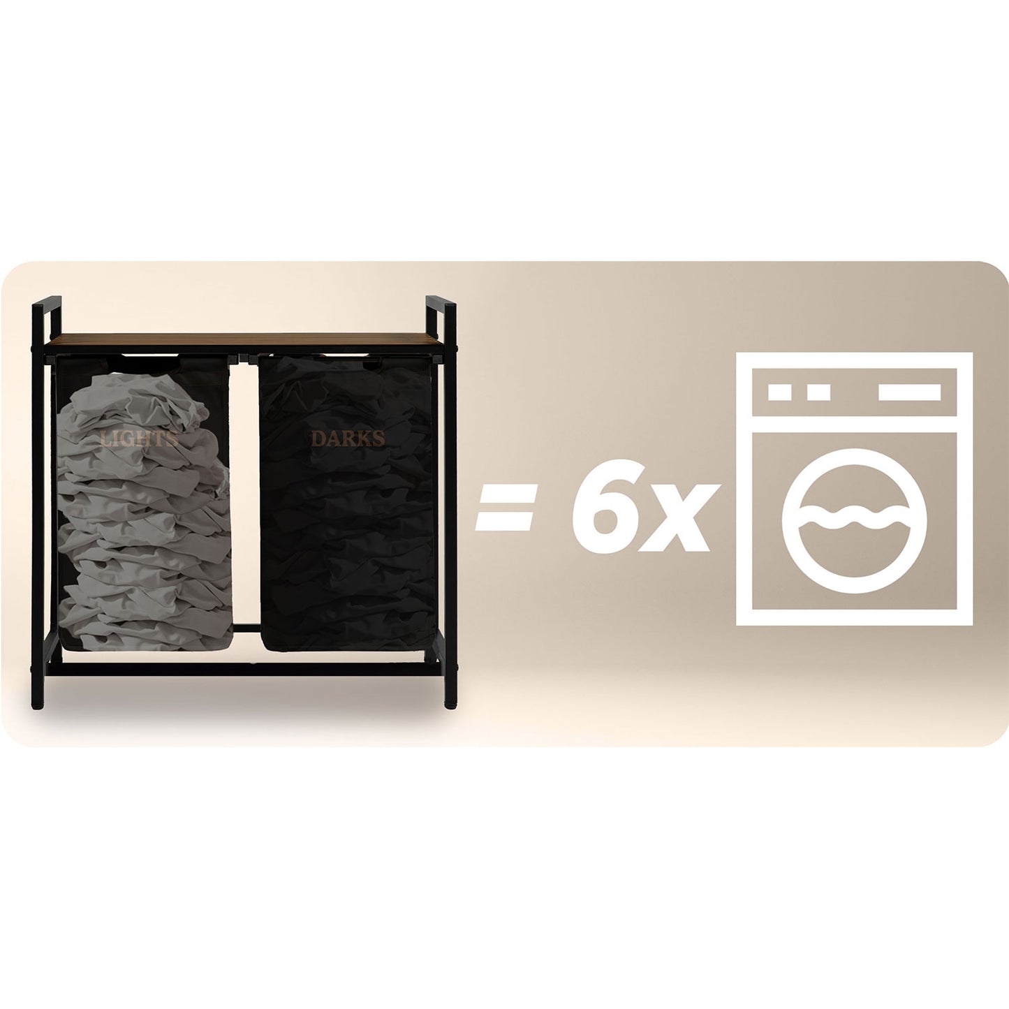 Two-chamber laundry basket on a 80 l frame Massido