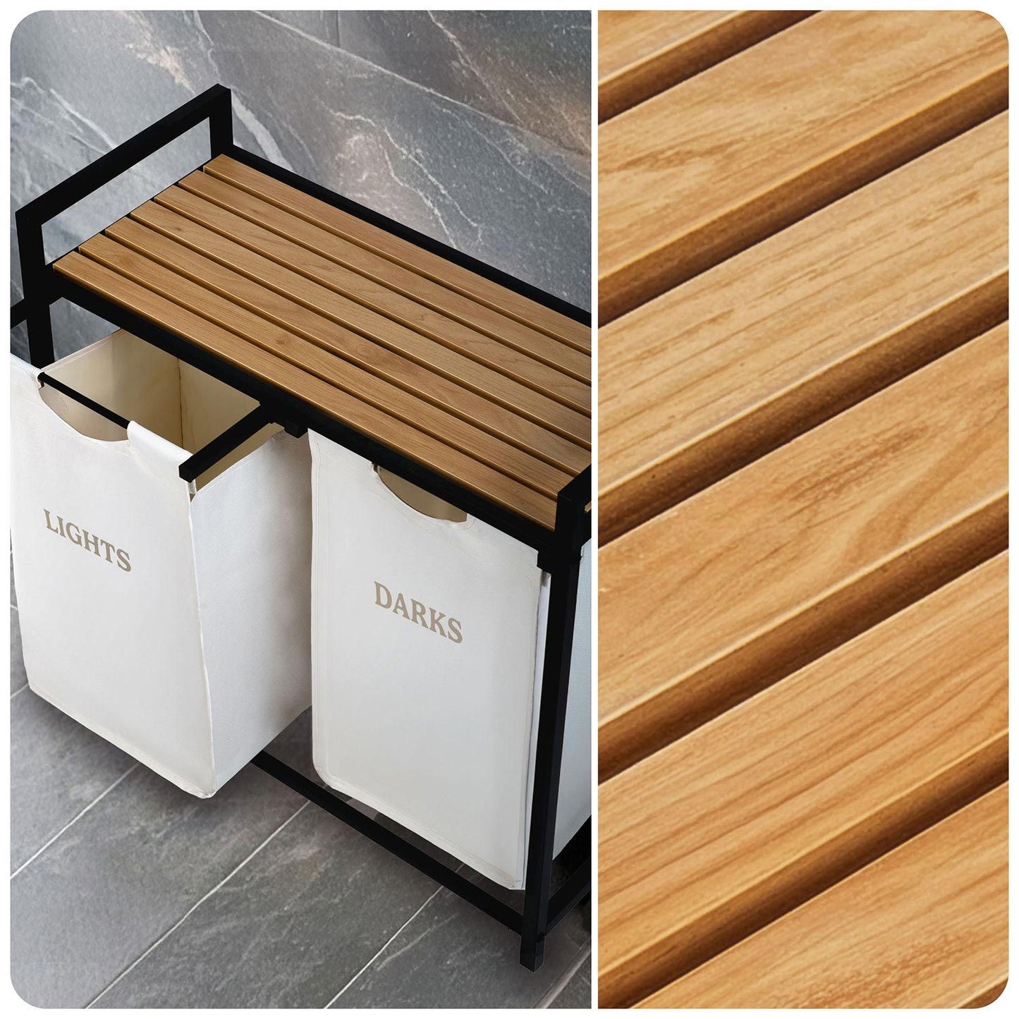 Two-chamber laundry basket on a 80 l frame Massido
