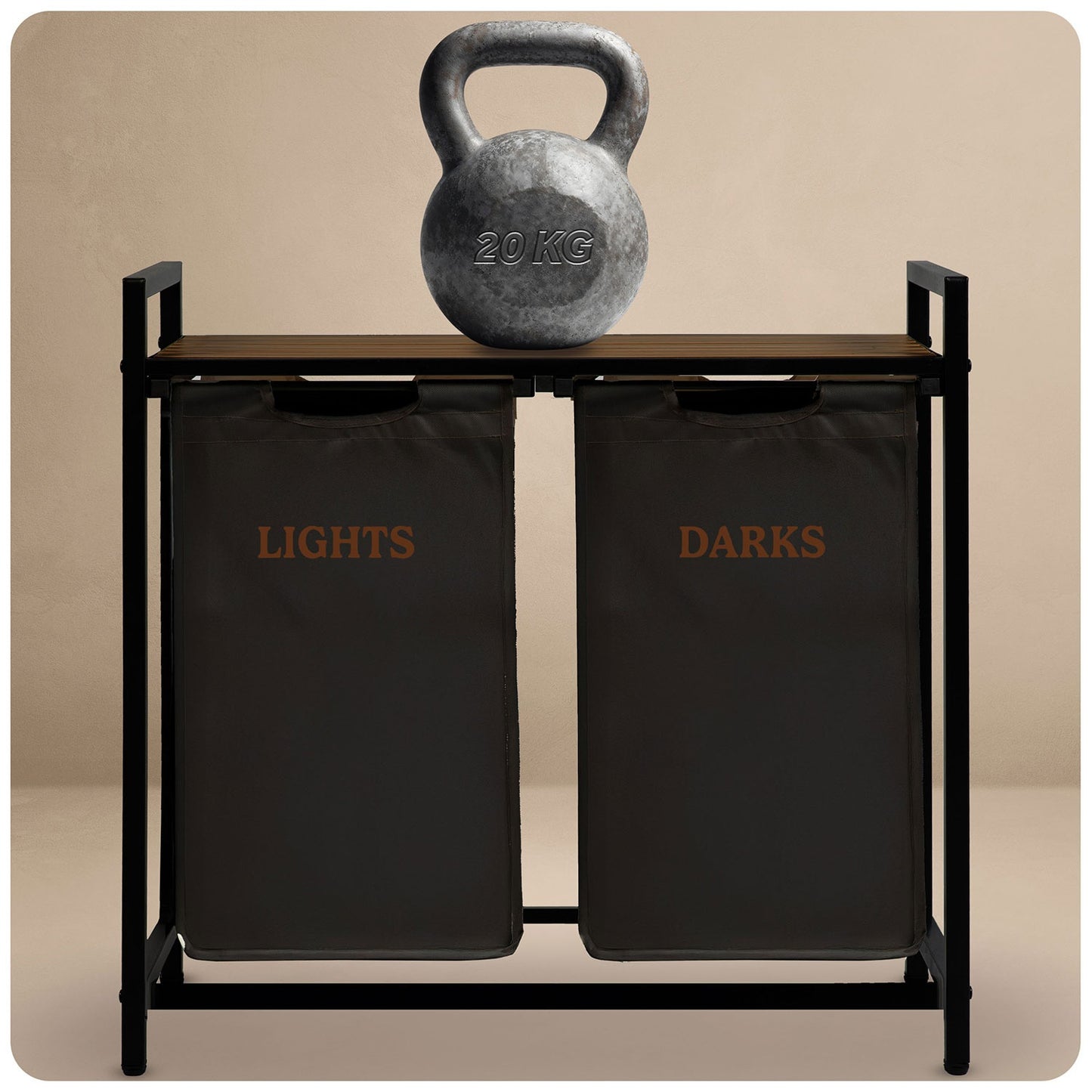 Two-chamber laundry basket on a 80 l frame Massido