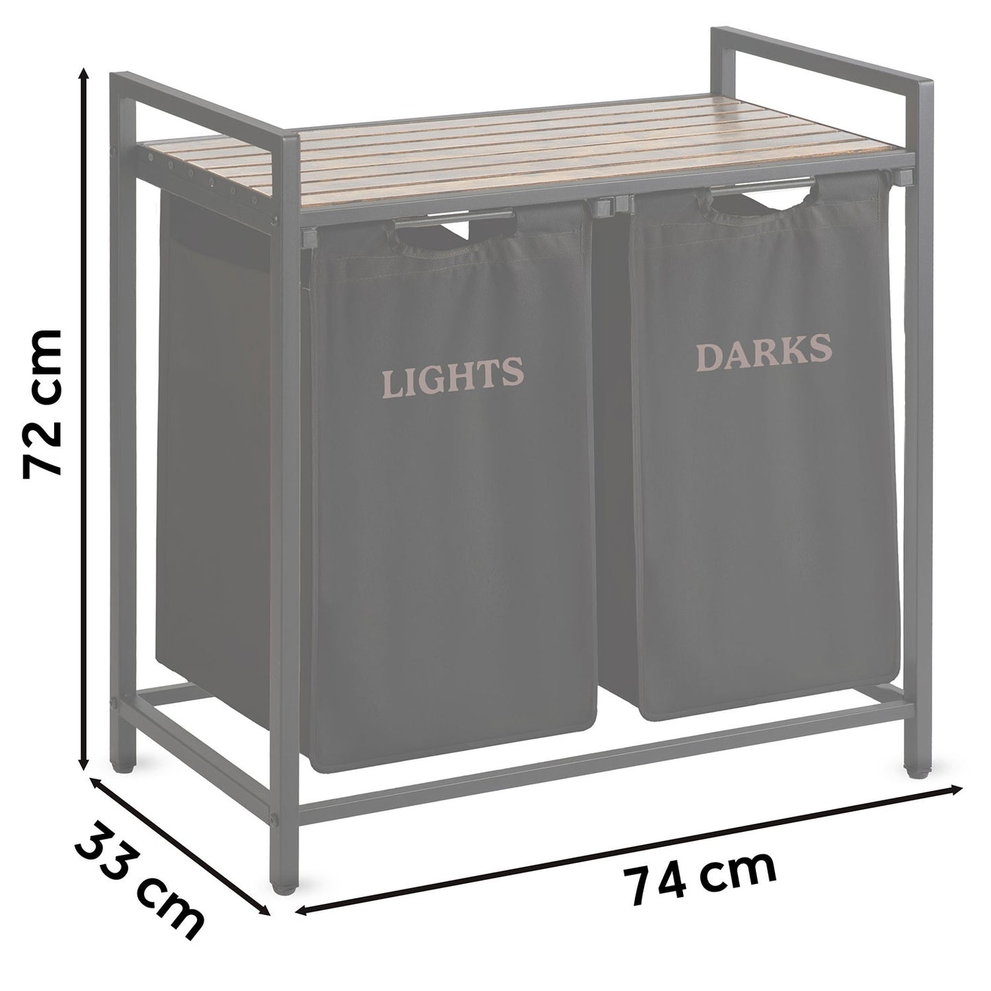 Two-chamber laundry basket on a 80 l frame Massido