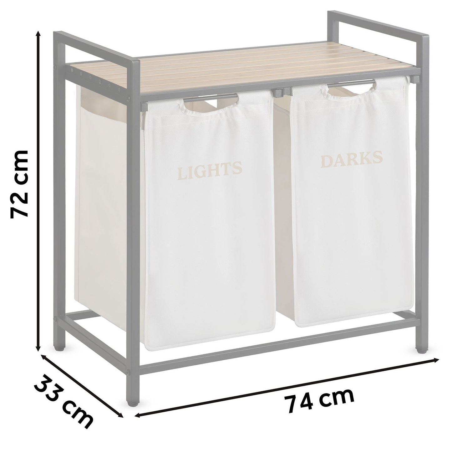 Two-chamber laundry basket on a 80 l frame Massido