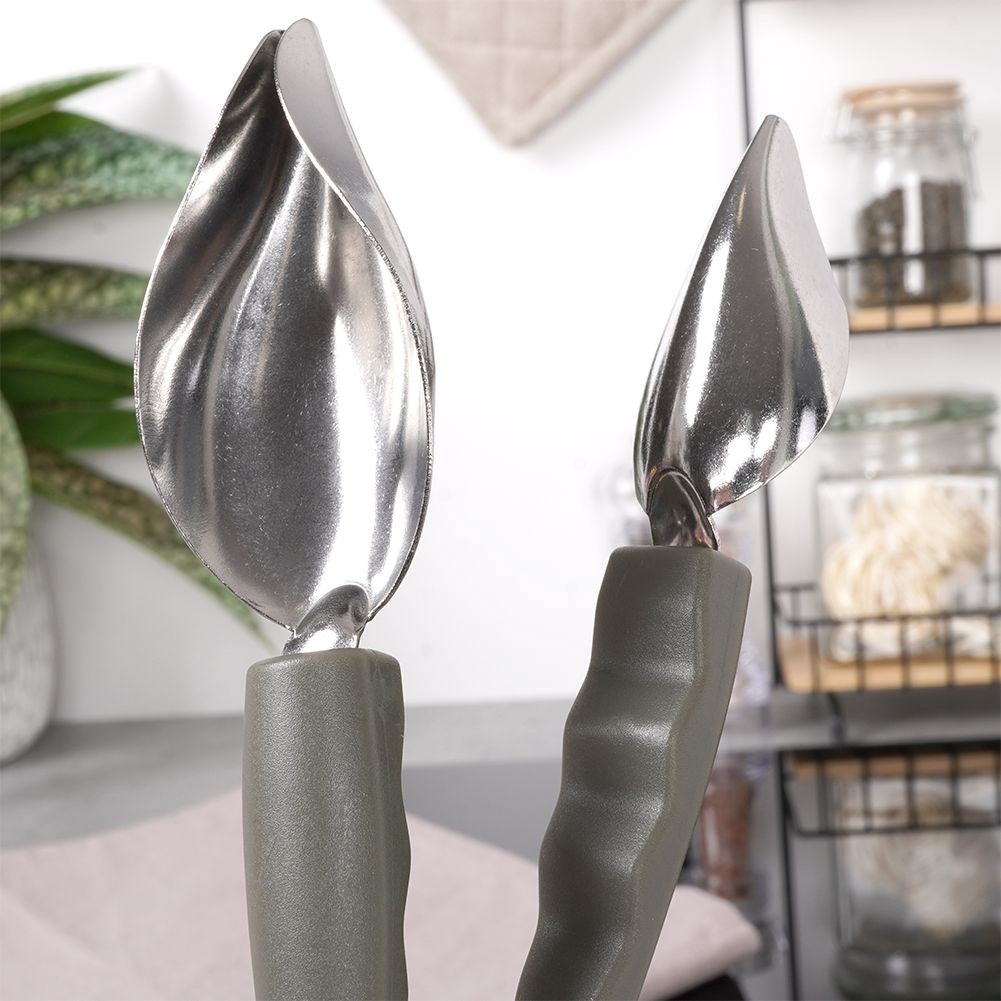 Two decorative spoons 20cm & 18cm for sauces, stainless steel