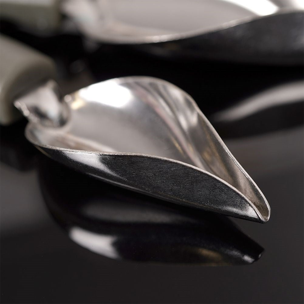 Two decorative spoons 20cm & 18cm for sauces, stainless steel