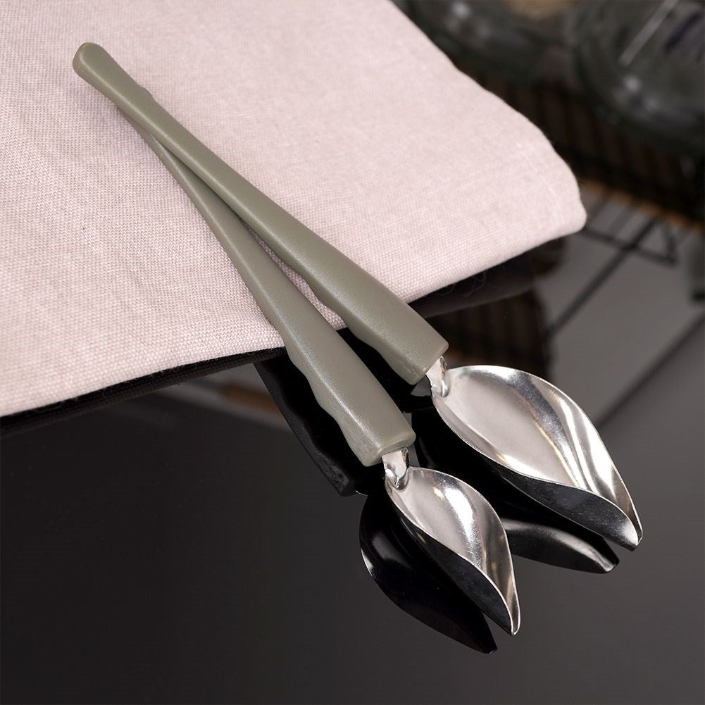 Two decorative spoons 20cm & 18cm for sauces, stainless steel