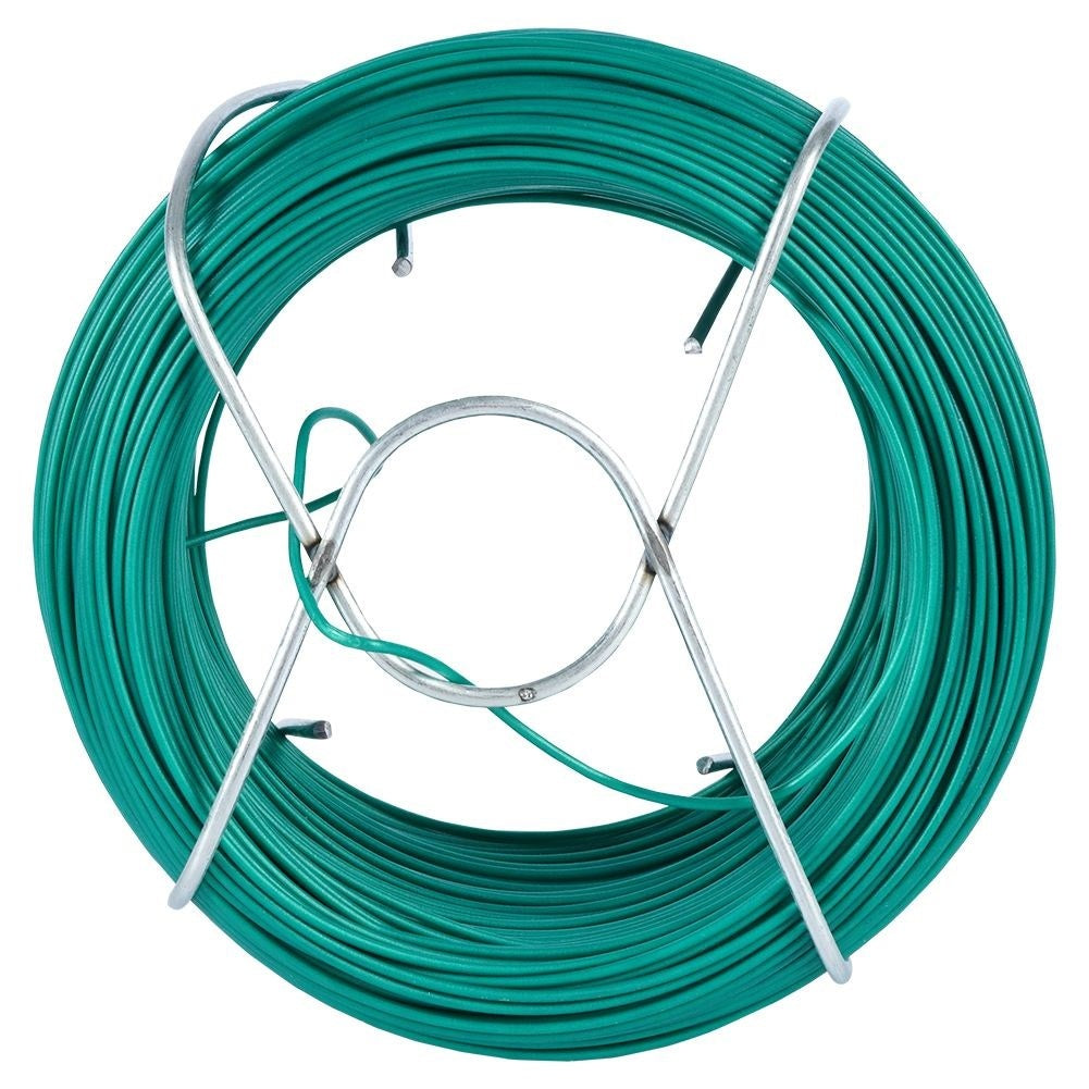 Two garden wires, 50m - metal & plastic coated green
