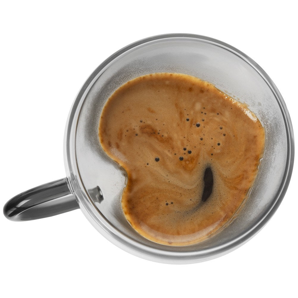 Two heat-resistant glasses with a heart, 280 ml - Perfect for coffee/tea