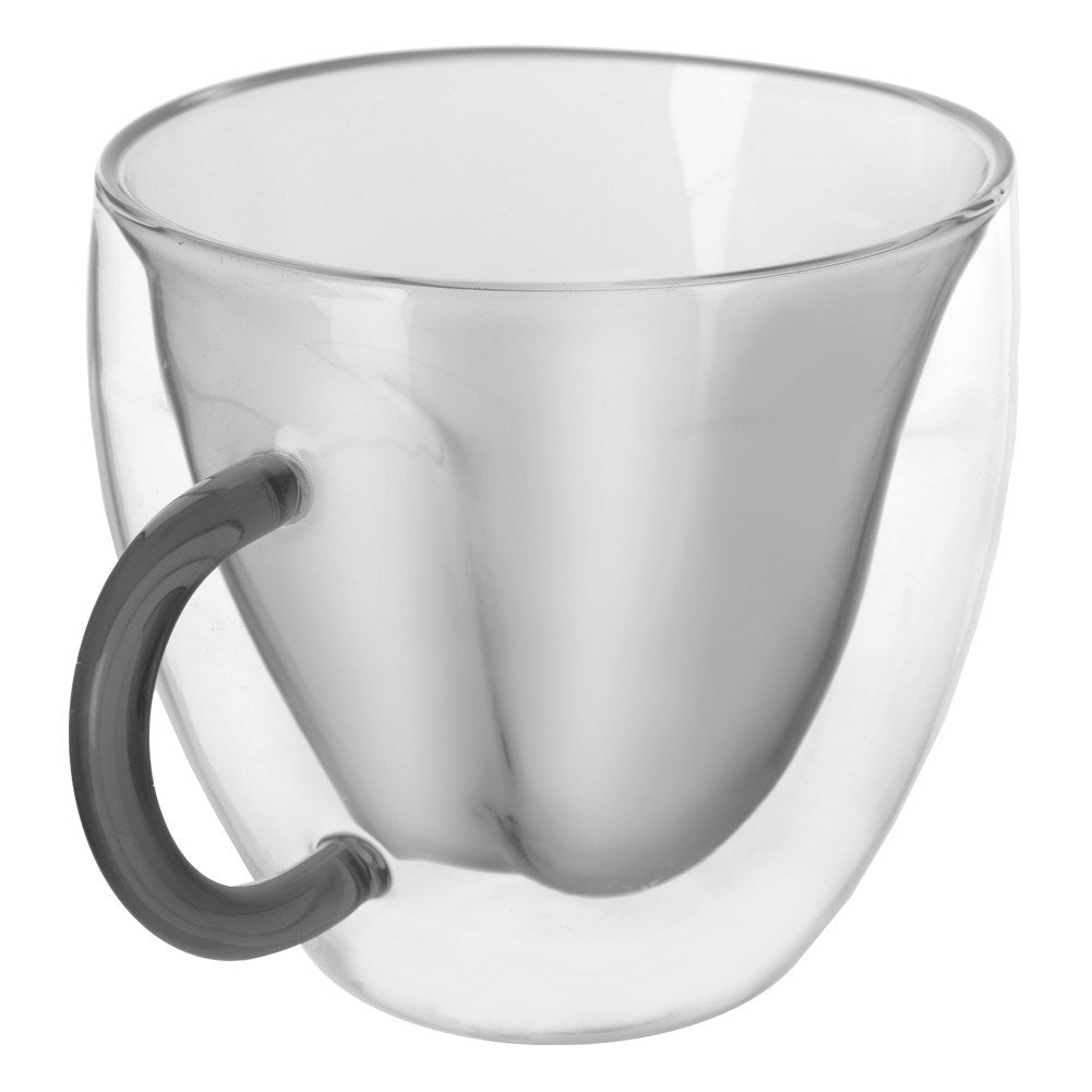 Two heat-resistant glasses with a heart, 280 ml - Perfect for coffee/tea
