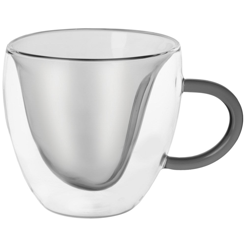 Two heat-resistant glasses with a heart, 280 ml - Perfect for coffee/tea