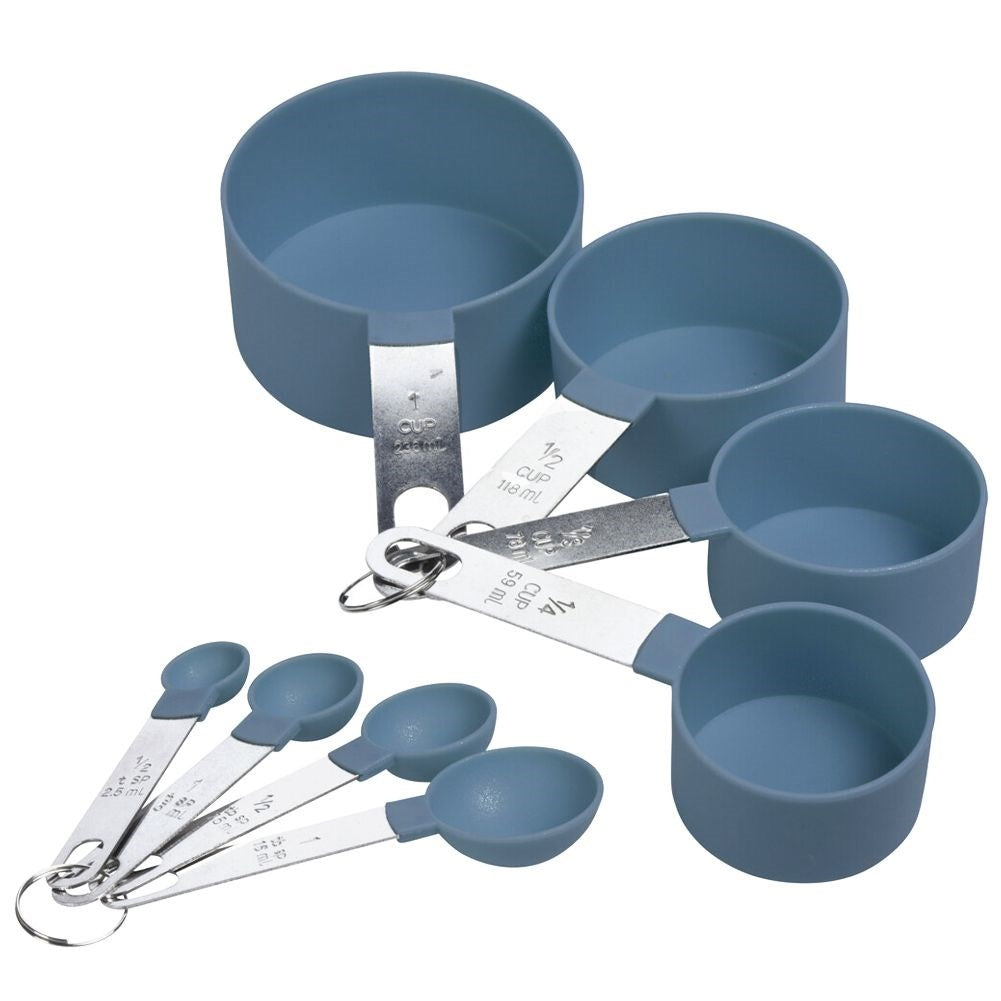 Two kitchen sets: 4 measuring spoons + 4 measuring cups