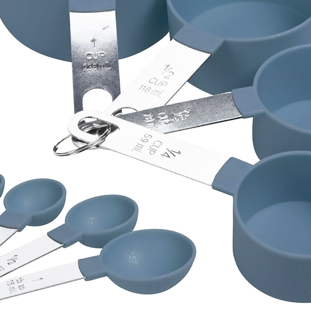 Two kitchen sets: 4 measuring spoons + 4 measuring cups