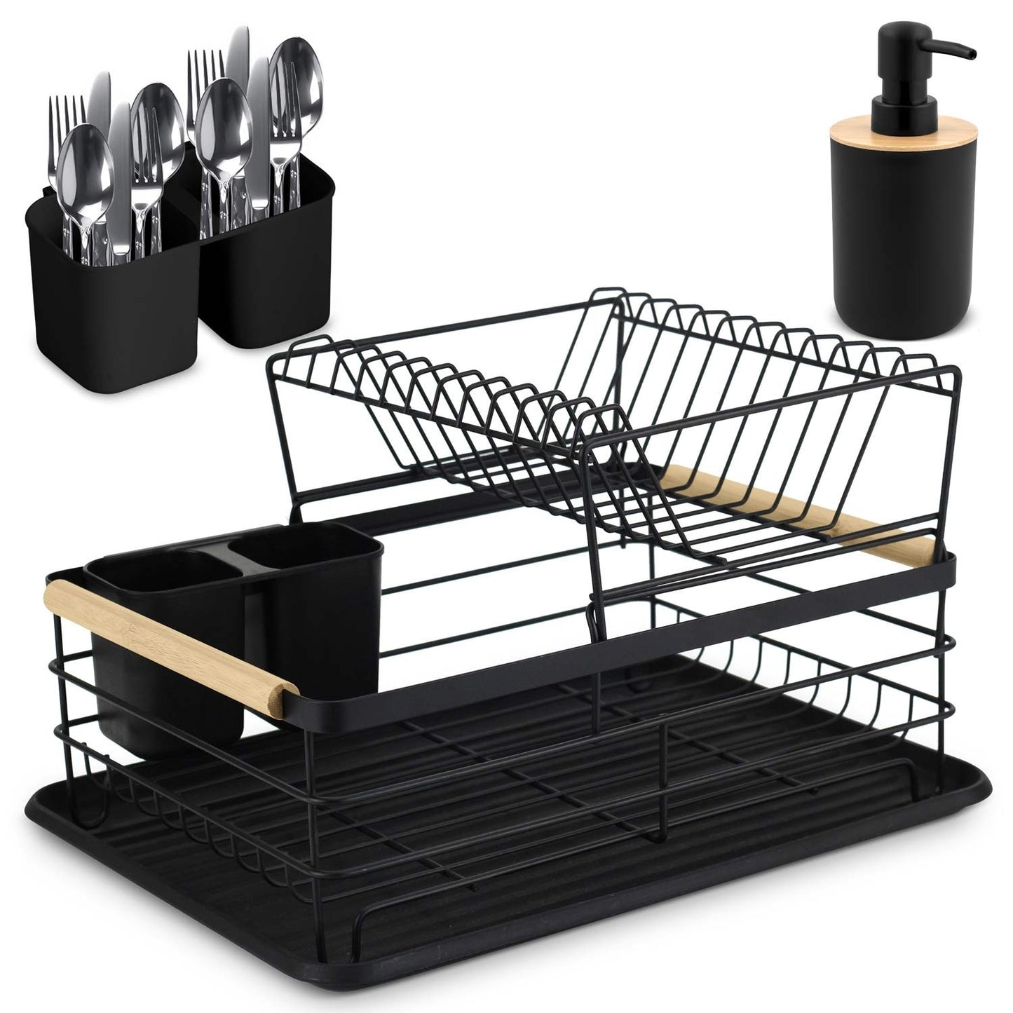 Two-level dish dryer MS-601 Massido, black