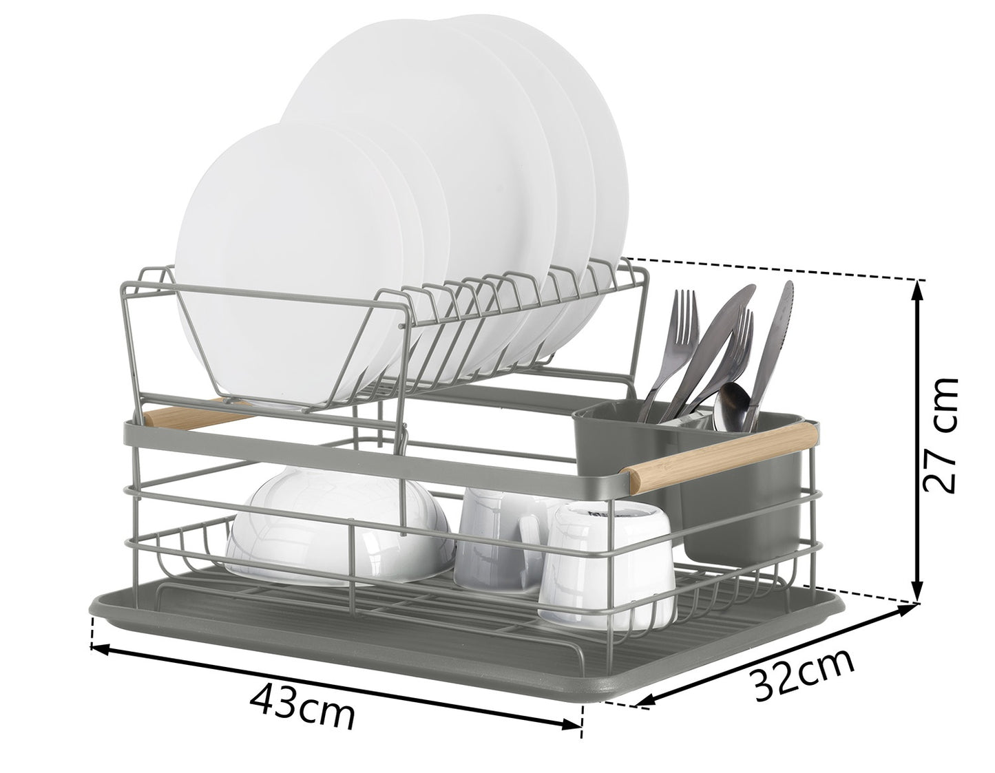 Two-level dish dryer MS-601 Massido gray