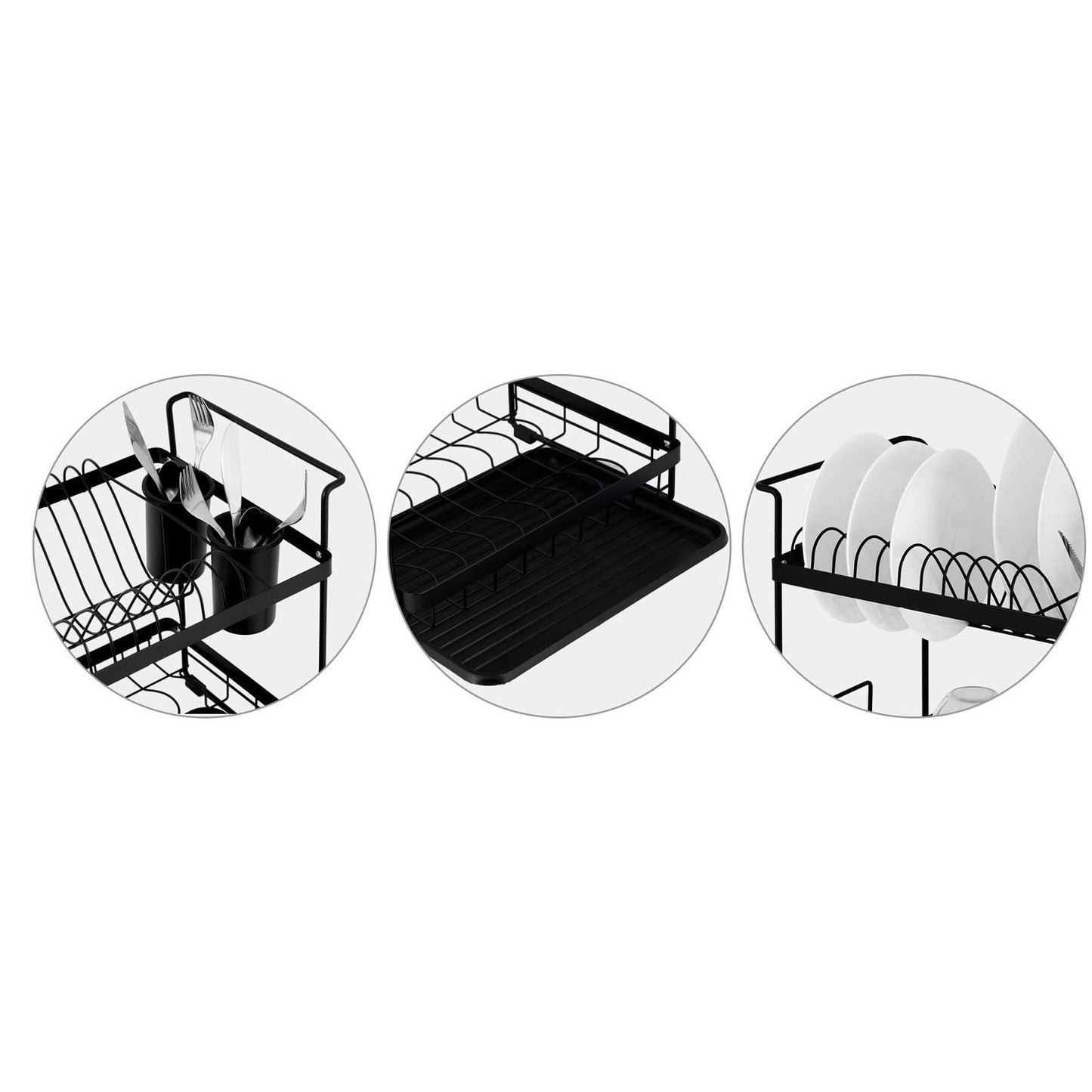 Two-level dish dryer MS-602 Massido, black