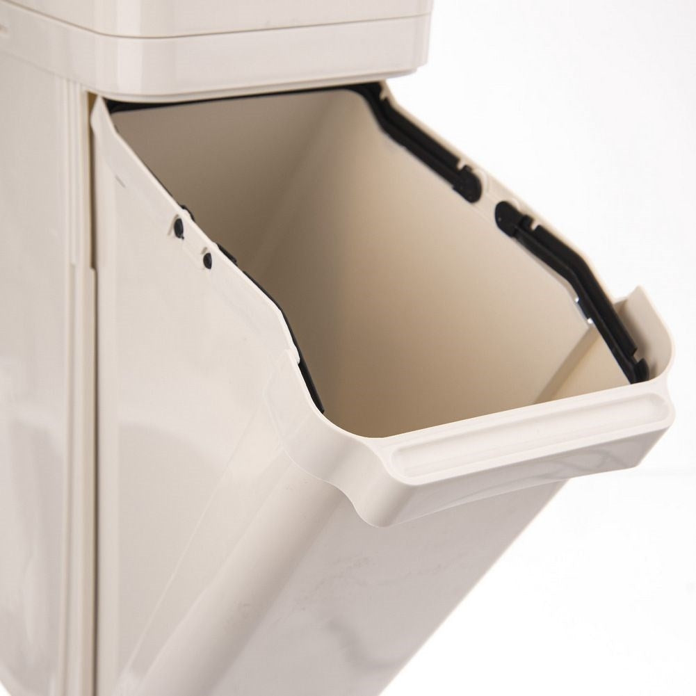Two-level sorting basket in beige plastic, 17.5L per basket