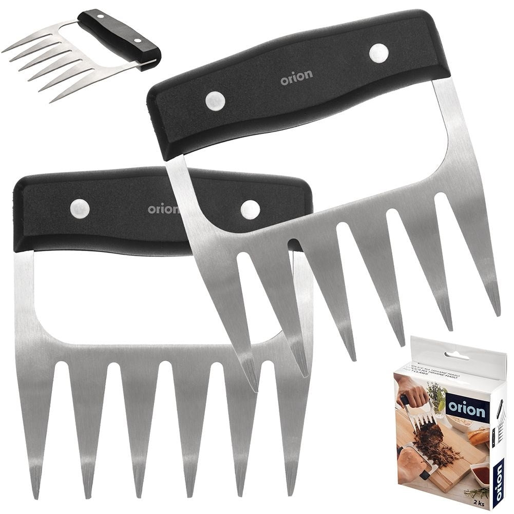 Two meat forks in stainless steel for pulled pork and more