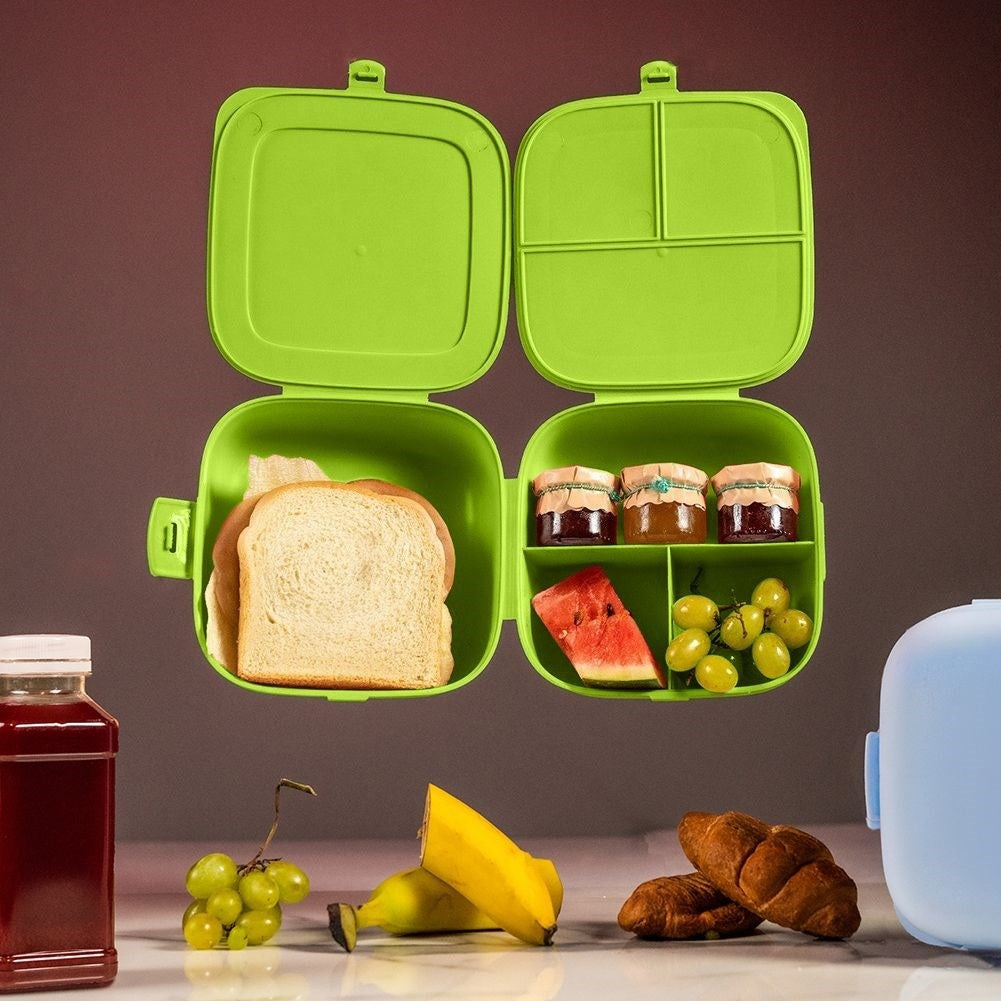 Two-part lunch box with lid and divided container