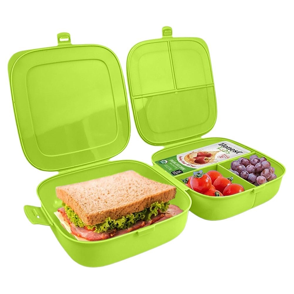 Two-part lunch box with lid and divided container