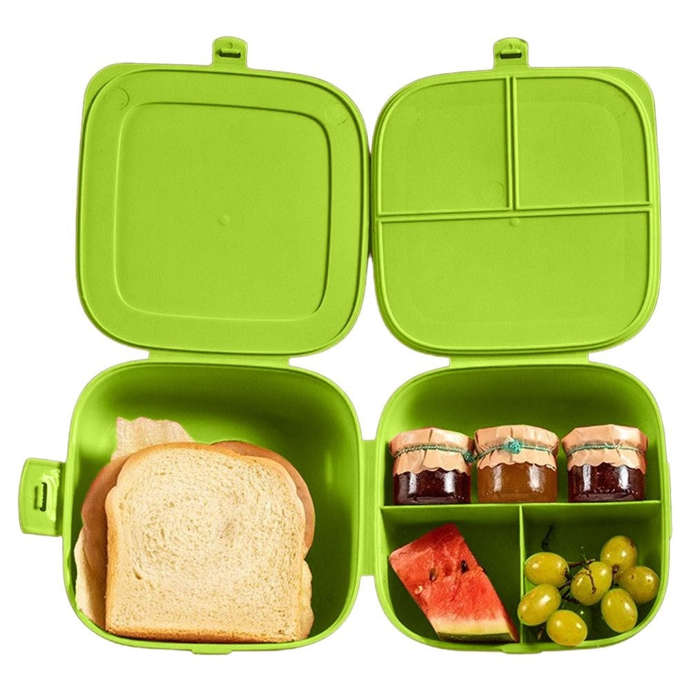 Two-part lunch box with lid and divided container