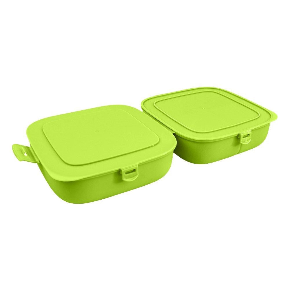 Two-part lunch box with lid and divided container