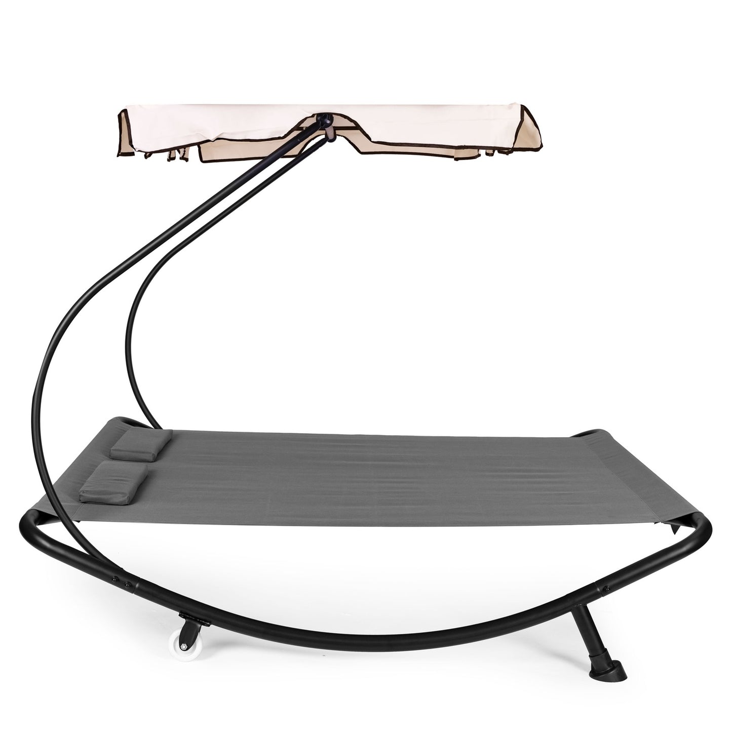 Two-seater garden lounger with an adjustable roof, gray hammock by ModernHome