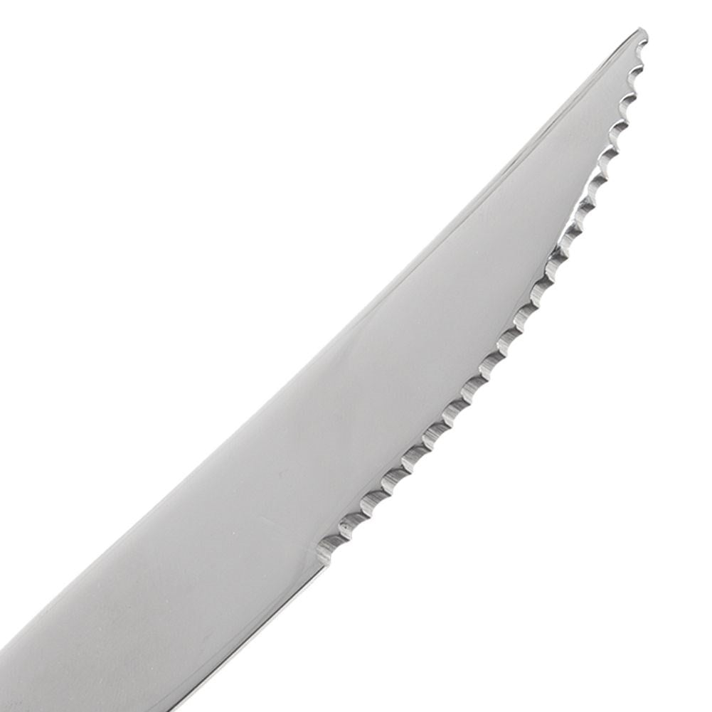 Two serrated stainless steel knives for pizza and steaks