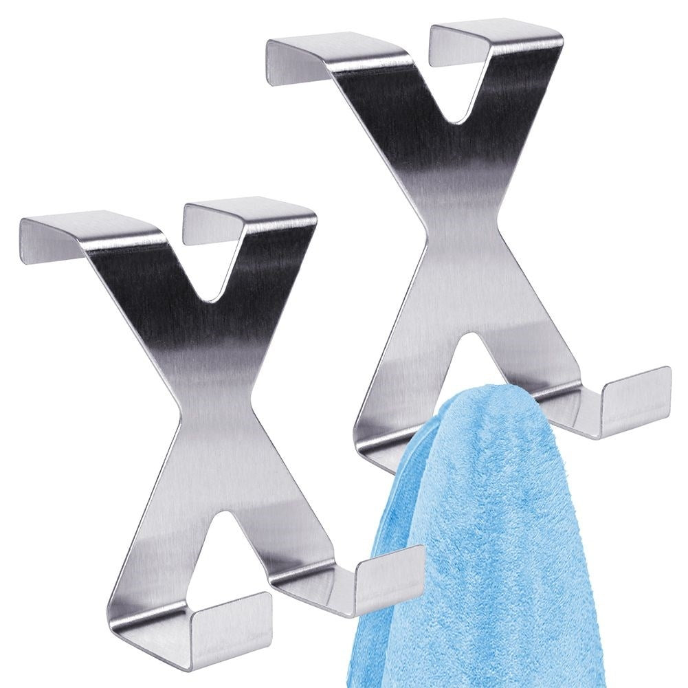 Two stainless steel double door hooks, easy installation