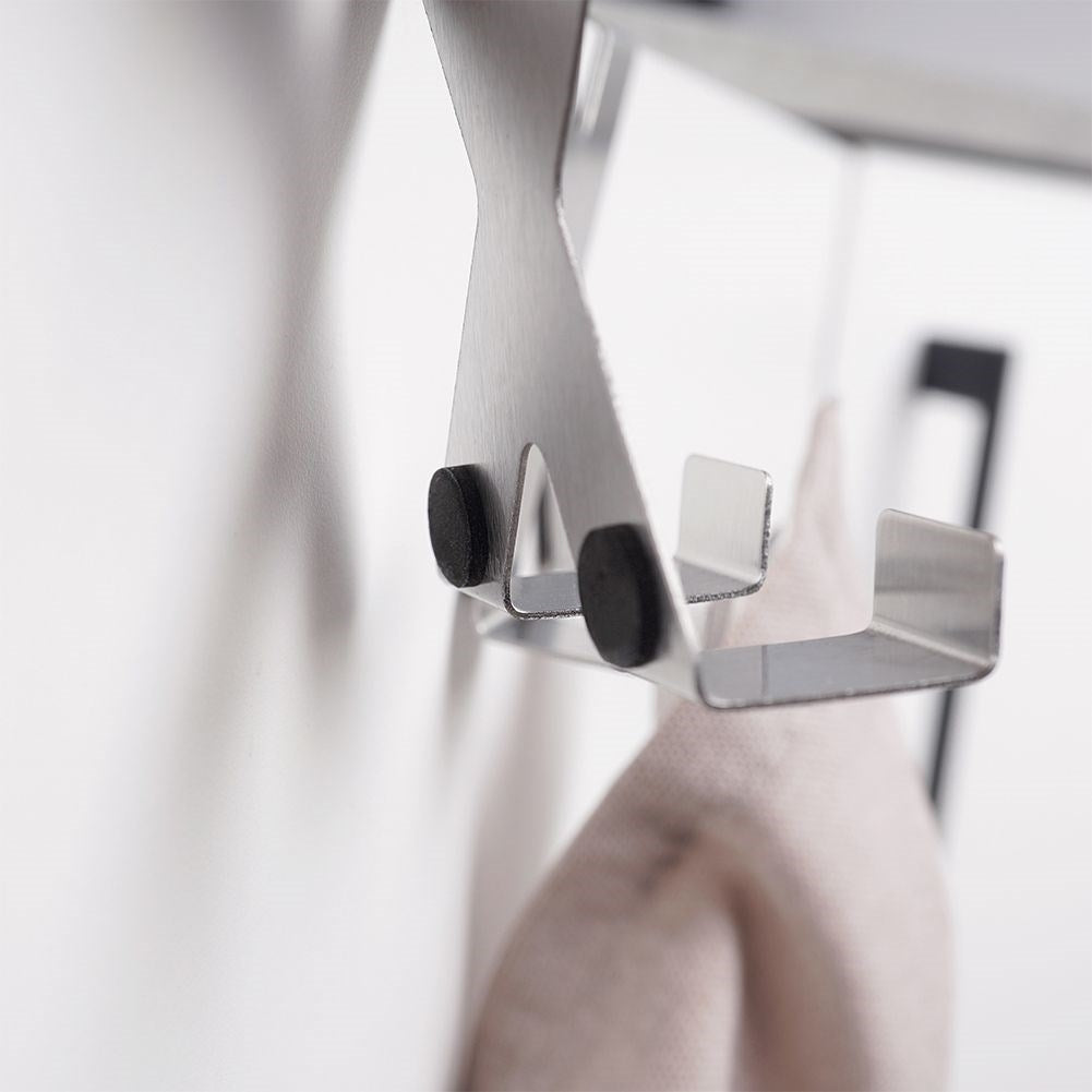 Two stainless steel double door hooks, easy installation