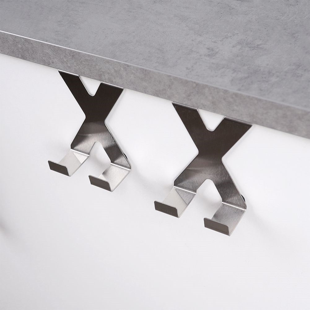 Two stainless steel double door hooks, easy installation