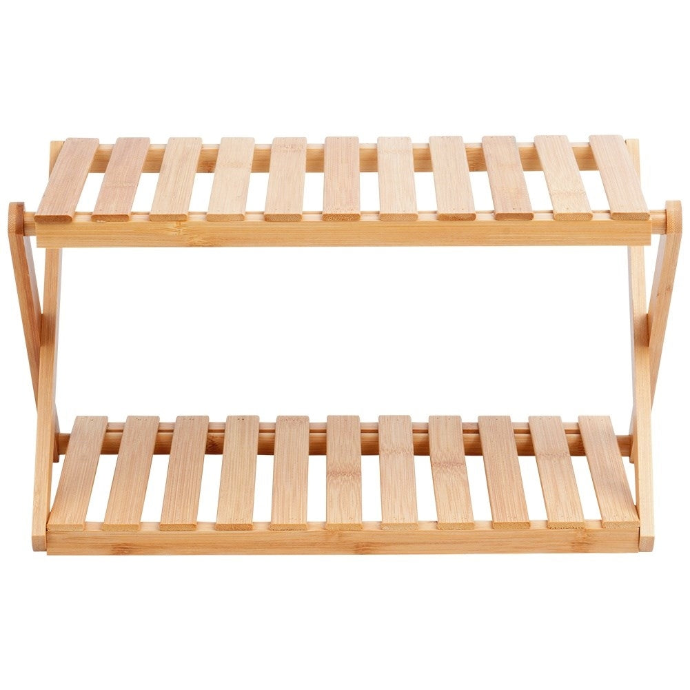 Two-story bamboo shelf for kitchen, bathroom & office