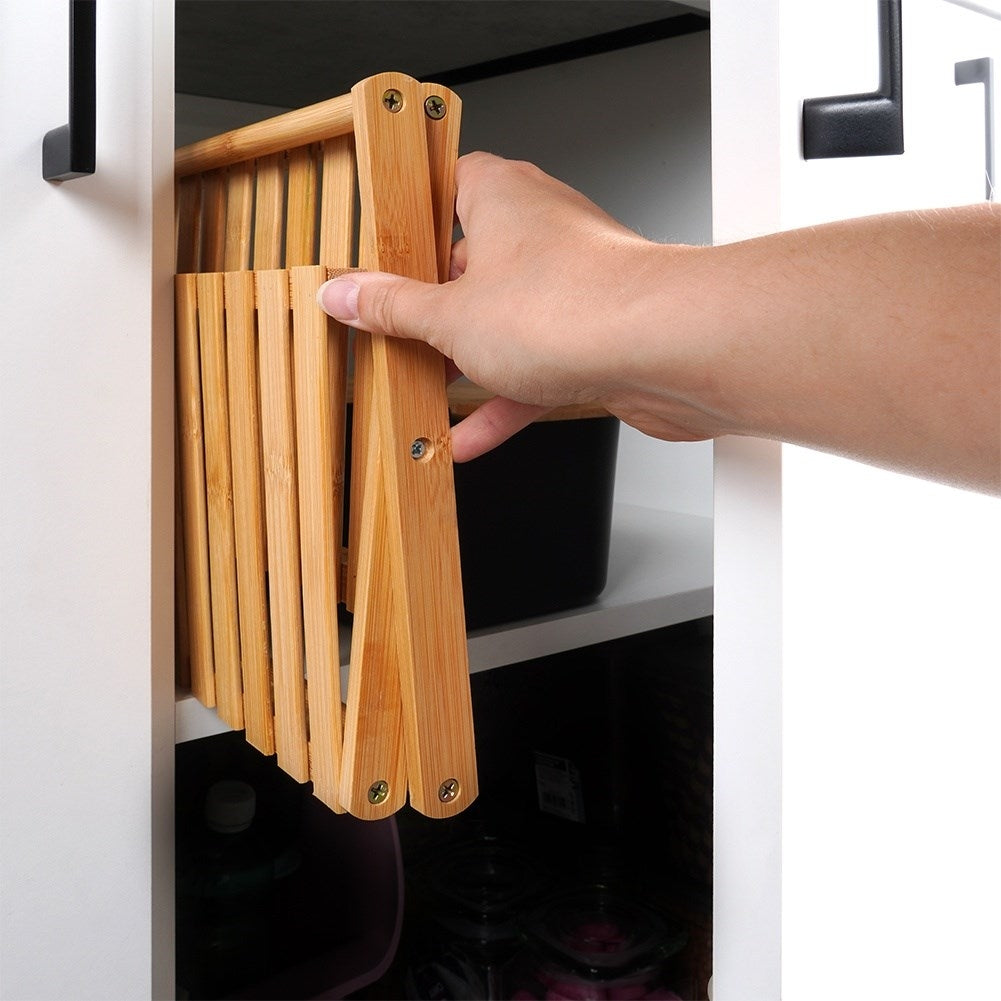 Two-story bamboo shelf for kitchen, bathroom & office