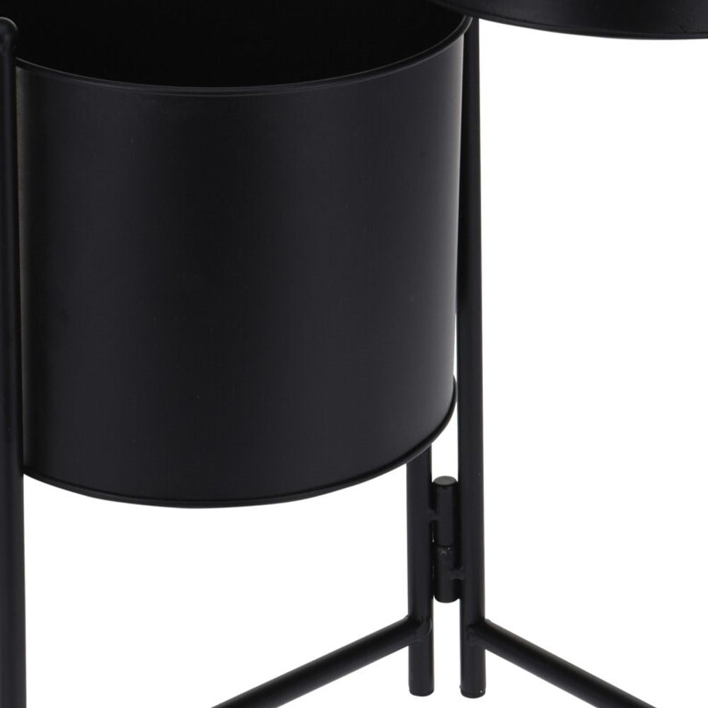 Two-tier Flower Stand in Metal with Matt Black Finish