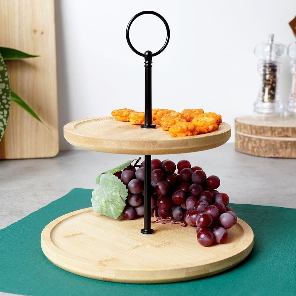 Two-tier cookie tray for cookies, fruit and snacks